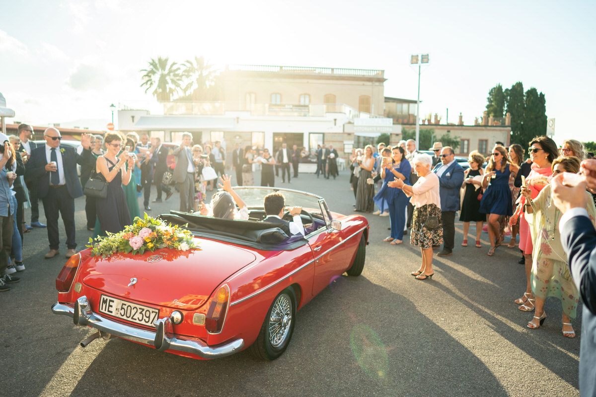 auto d'epoca rossa matrimonio